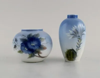 Two Royal Copenhagen Vases In Hand-painted Porcelain With Flowers. 1960s. • $170