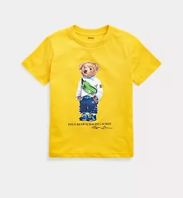 Polo Ralph Lauren Fanny Pack Bear Boys T Shirt Yellow NWT Boys Sz 7 • £60.32