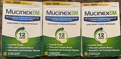 3 Mucinex DM 12 Hour Expectorant&Cough 40ea 11/2025+ NewBoxAsIs • $34.89