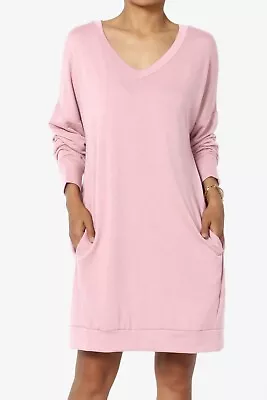 $29.99 • Buy Women's Oversized V-Neck Pocket Lightweight Sweatshirts Loose Fit Pullover Tunic