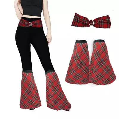 £15.95 • Buy 1960's 60s 1970's 70s Tartan Flared Boot Covers & Belt Disco Fancy Dress Kit