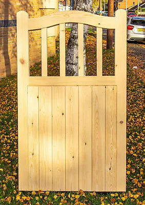 Wooden Garden Gate - Arch Top Side Design • £376.98