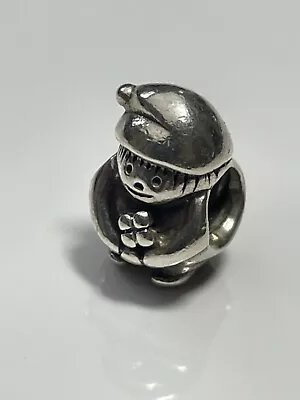 PANDORA 'ALE' '925' Sterling Silver Person Holding Flowers Bead Charm Pendant • £9.99