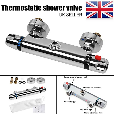 £29.99 • Buy Thermostatic Exposed Bar Shower Mixer Valve Tap Bathroom Top (21mm) 1/2  Outlet
