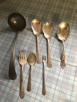 7 Piece Vintage Silverware National Silver Co EPNS Carlton Silver Spoon Fork • $15.99