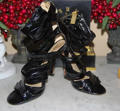 Lamb Gwen Stefani L.a.m.b. Black Patent Leather Stilettos Women's Heels Size 6 M • $39.75