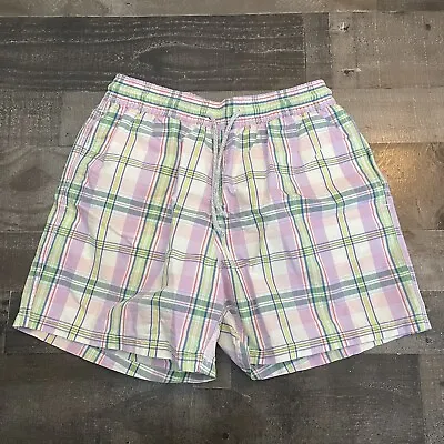 Vilebrequin Mens Size M Purple Plaid Check Swim Trunks Pockets Shorts • $24.99