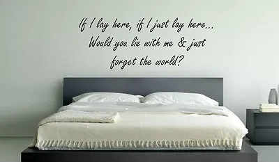 If I Lay Here Snow Patrol Chasing Cars Music Lyrics  Decal Wall Sticker Picture • £12.14