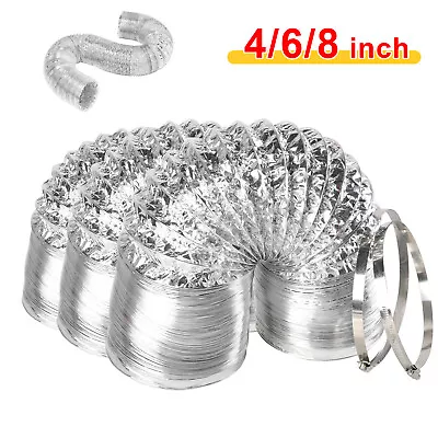 Flexible 4 /6 /8  Aluminum Air Ducting Dryer Ventilation Hose For HVAC Exhaust  • $13.98