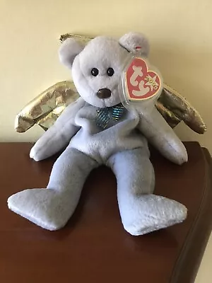 £5 • Buy Ty Beanie Babies Halo 2 Bear Grey/Blue Gold Wings Retired