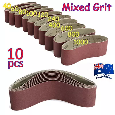 10*Replacement Sanding Belts 100mm X 915mm 914 Assorted Belt Sanders 40-1000Girt • $24.95