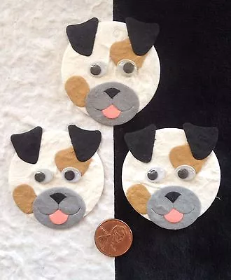 3 Dogs Dog Puppy Puppies Diecut Handmade Mulberry Paper Scrapbooking Cards Craft • $2.59