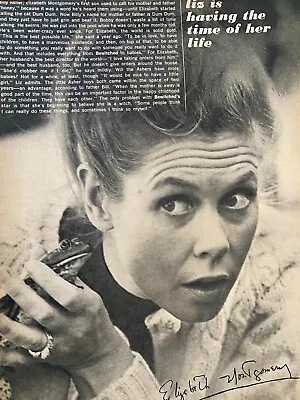 Elizabeth Montgomery Bewitched Full Page Vintage Pinup • $2.99