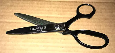 Vintage CLAUSS 4H Pinking Shears Serrated Zig Zag Scissors NICE! Chrome • $18.95