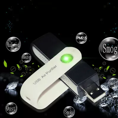 USB Car Air Purifier Dust Allergy Smoke Ioniser Humidifier Odour Remover Cleaner • £5.57