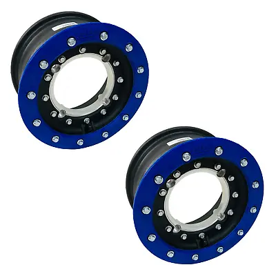 Hiper Tech 3 Blue Front Beadlock Wheels Rims 10  10x5 3+2 4/156 YFZ450 YFZ450R • $479.95