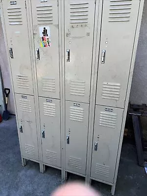 Set Of 8 Vintage Lyon High School Gym Lockers Industrial Lockers Storage W/hooks • $360