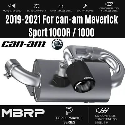 MBRP Slip-On SS Exhaust W/Carbon SS Tip For 19 - 21 CAN-AM Maverick Sport 1000R • $644.99