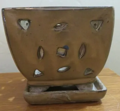 Square Ceramic Tan Flower Orchid Pot 5  • $18.69