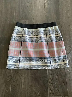 Forever 21 Stretchy Multicolor Tribal Print Mini Skirt Size Small • $8.50