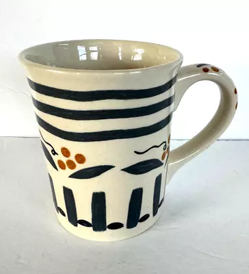 Vintage 1998 California Pantry Overzize Gray Stripe Large Coffee Mug Cup • $9.95