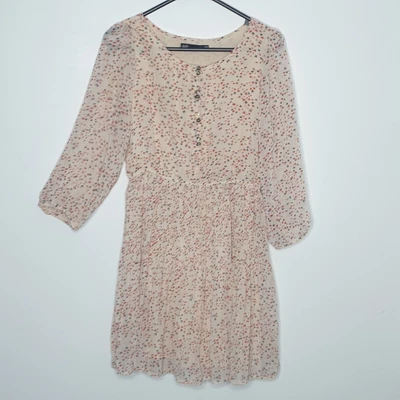 $35.99 • Buy Dotti Size 10 Blush Long Balloon Sleeve Pleat Skirt Button Down Dress
