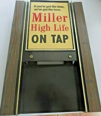 Miller High Life On Tapfaux Wood Metal Calendar Holder Bar Sign Vintage • $87