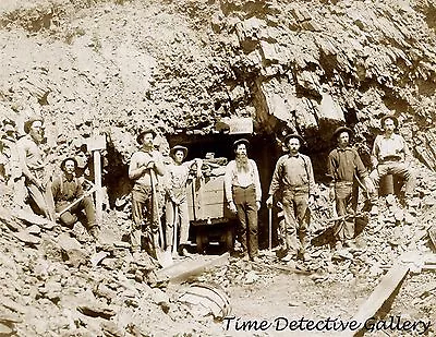 Miners At Montana Mine Lawrence County S. Dakota - 1889 - Historic Photo Print • $7.50
