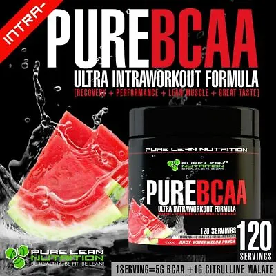 Pure Bcaa Intra Workout 120 Serves Watermelon Branch Chain Amino Acids Recovery  • $79.95