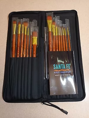 Santa Fe Art Supply Paint Brush Set Carrying Case Organizer • £10