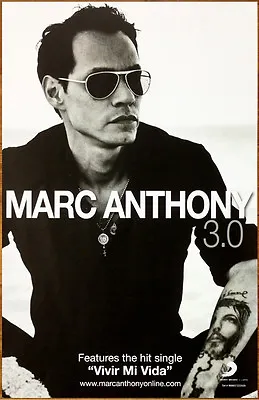 MARC ANTHONY 3.0 Ltd Ed New RARE Tour Poster! Salsa Bolero Latin Pop Pa'llá Voy • $34.99