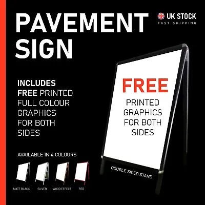 A1 A-board Pavement Sign Poster Snap Frame Double Side Sign - Free Graphics • £99.99