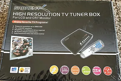 *New/Sealed* Sabrent High Resolution TV Tuner Box For LCD/CRT Monitor TV-LCDHR • $19.99