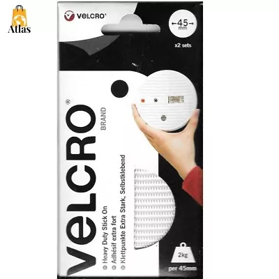 VELCRO® Brand Large Coins 45mm Black 2 Sets Self Adhesive Pads White • £2.19