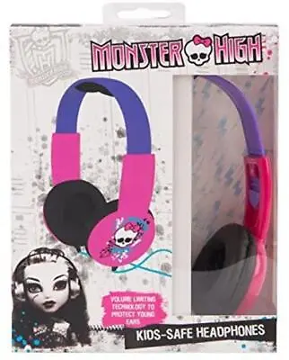 New MONSTER HIGH Kids HEADPHONES By Sakar Pink Purple Adjustable Cushioned NIB ! • $13.04