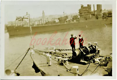 RP -  USS  HELENA (Cruiser) Arriving At PLYMOUTH  From Unknown RN Warship - 1946 • $6.31