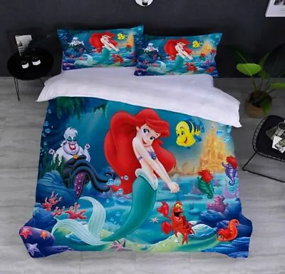 Ariel The Little Mermaid Quilt Cover Single/Double/Queen/King Size Bedding Set • $12.84