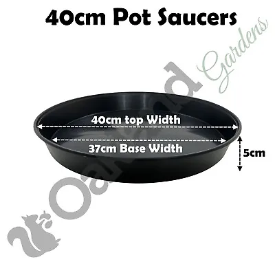 Plant Pot Saucers Round Black Deep Strong Plastic Base Water Drip Tray Saucer • £194.95