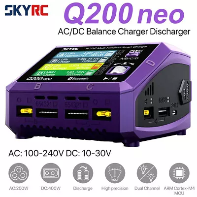 SkyRC Q200neo 4CH Lipo Battery Balance Charger Discharger AC200W DC400W 10A • $299