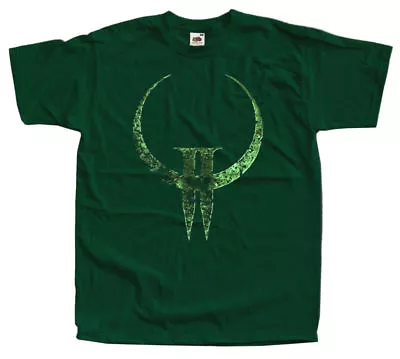 QUAKE 2 LOGO GAME T Shirt BOTTLE GREEN OLIVE SIZES FROM S TO 2XL • $33.72