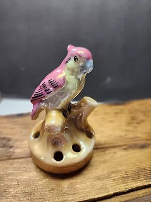 Vintage Miniature Lustre Parrot Figural Flower Frog • $8.88