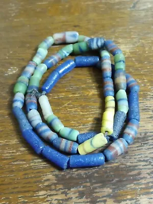 Vintage Strand Necklace Ethnic African Trade Bead Necklace Antique 28  Long  • $14