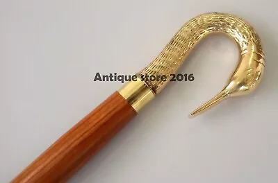 Vintage Nautical Peacock Brass Handle Wooden Walking Stick Cane Best Gift • $43