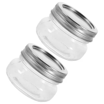 2Pcs Small Glass Jars Mini Mason Jar Wide Mouth Small Jam Honey Container Jars • $19.38