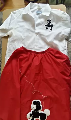 Vintage 50's Poodle Skirt & Shirt - Adult LARGE - GENTLY USED • $35