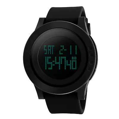 Men's Large LED Digital Date Alarm Big Face Waterproof LCD Military Sport Watch • $22.98