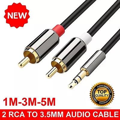 AUX Audio Cable 3.5mm Stereo Male To 2RCA Splitter Cord Adapter Wire For MP3 MP4 • $14.99