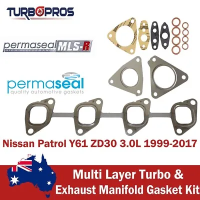 Permaseal Turbo+Exhaust Manifold Gasket Kit For Nissan Patrol Y61 ZD30 3.0L • $172.96