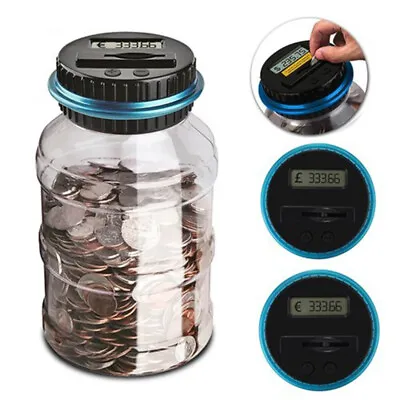 Clear Digital Piggy Bank Coin Savings Counter LCD Counting Money Jar Change USA • $14.99