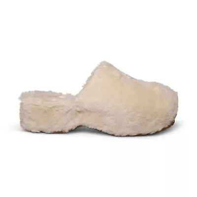 Ugg Fuzz Sugar Clog Natural Faux Fur Comfort Women's Slippers Size Us 10 New • $74.99